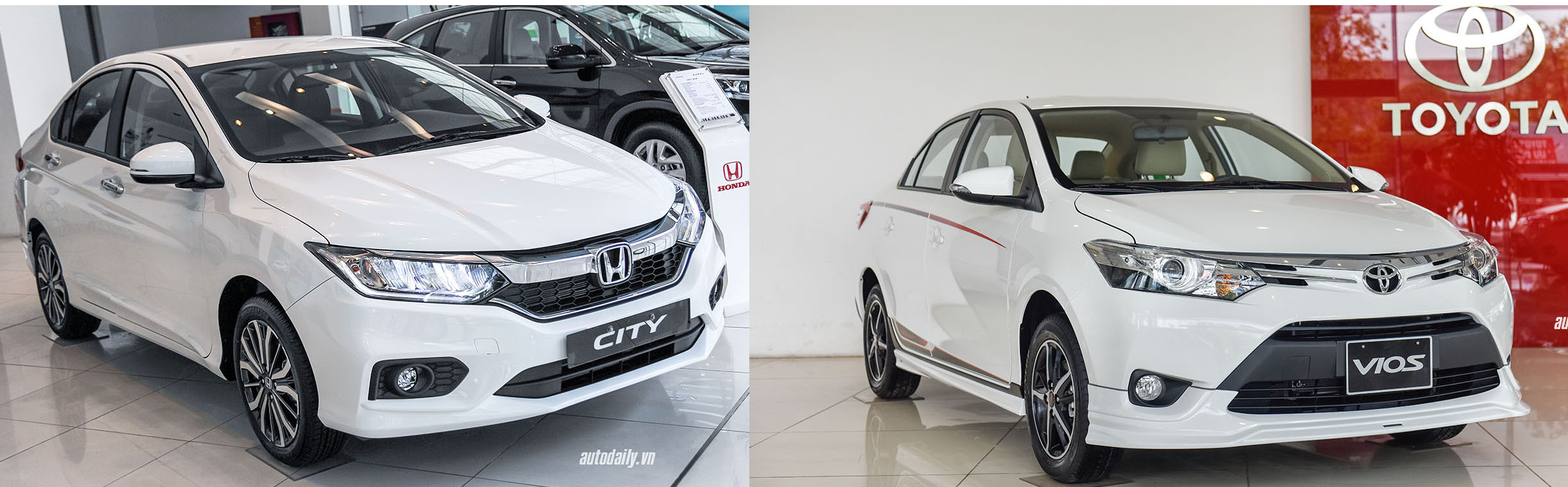 so sanh toyota vios va honda city 2017