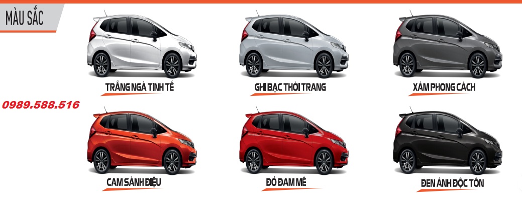 honda jazz voi 6 mau sac tuy chọn 3 phien ban